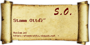 Stamm Ottó névjegykártya